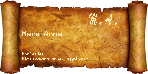 Mars Anna névjegykártya